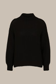 Cashmere-Pullover mit Stehkragen in Schwarz
