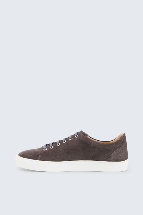 Veloursleder-Sneaker Flat Tennis by Ludwig Reiter in Dunkelgrau, unisex