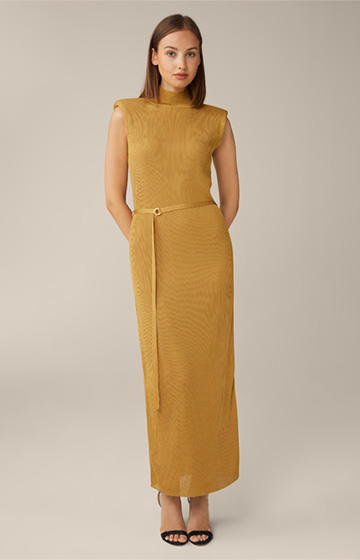Knitted Tube Dress with Lurex in Gold