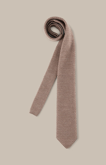 Virgin Wool Tie in Beige