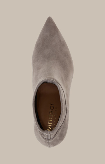 Goatskin Suede Ankle Boot by Unützer in Taupe