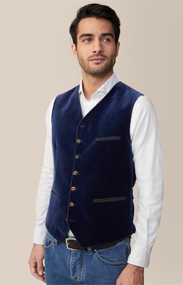 Isar Traditional Costume Waistcoat in Mid-Blue