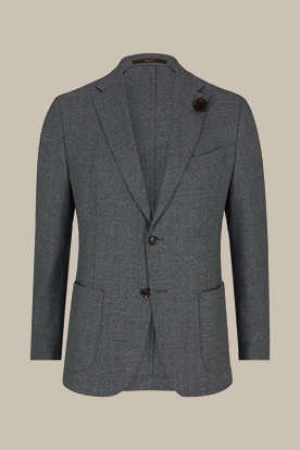 Travel Jersey Flannel Modular Jacket in Grey Melange