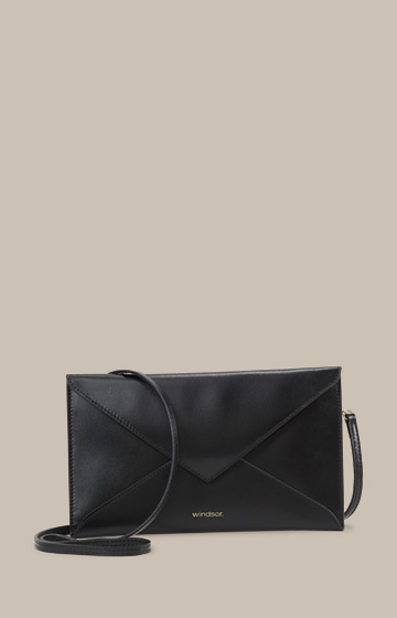 Nappa Leather Envelope Bag in Black