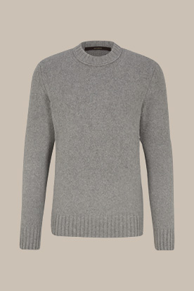 Ecosio Cashmere Knitted Round Neck Pullover in Grey