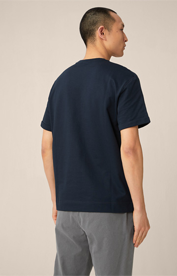 Leichtes Sweat-T-Shirt Sevo aus Baumwolle in Navy