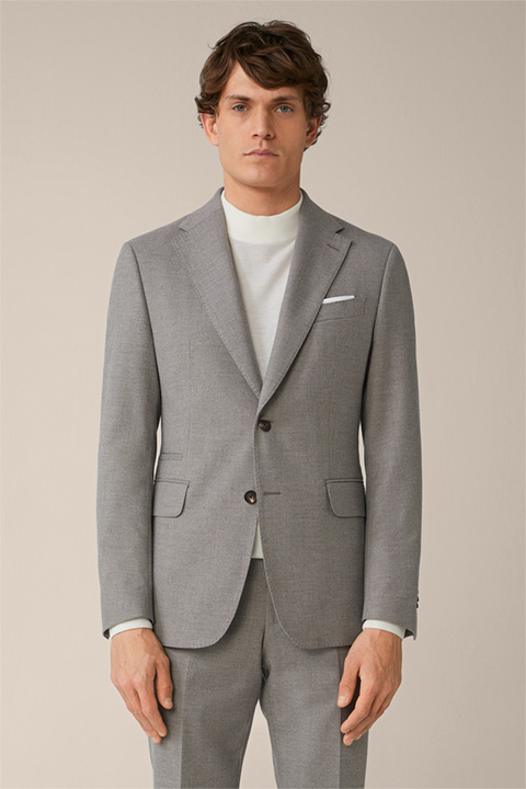 Veste de costume modulable Sono en flanelle de laine stretch, en gris