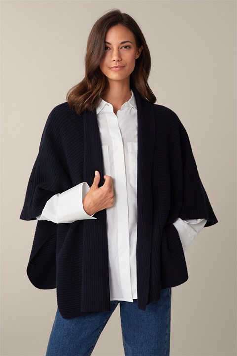Cashmere-Cape in Navy