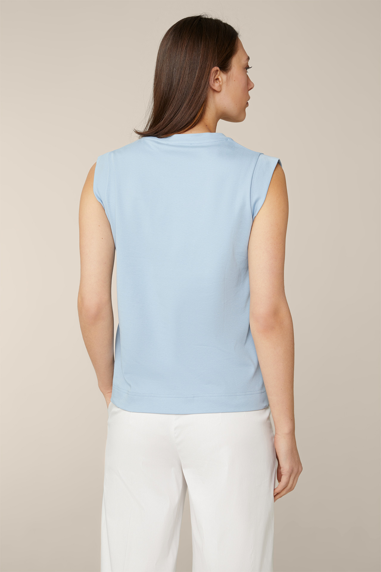 Baumwoll-Interlock-Shirt in Blau