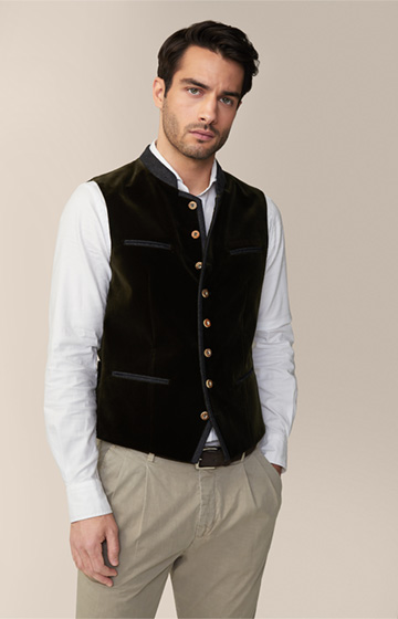 Au Traditional Waistcoat in Dark Green and Anthracite