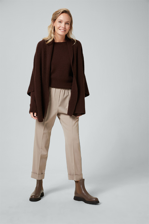 Cashmere-Cape in Dunkelbraun