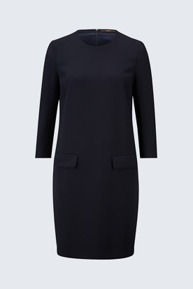 Crêpe-Kleid in Navy