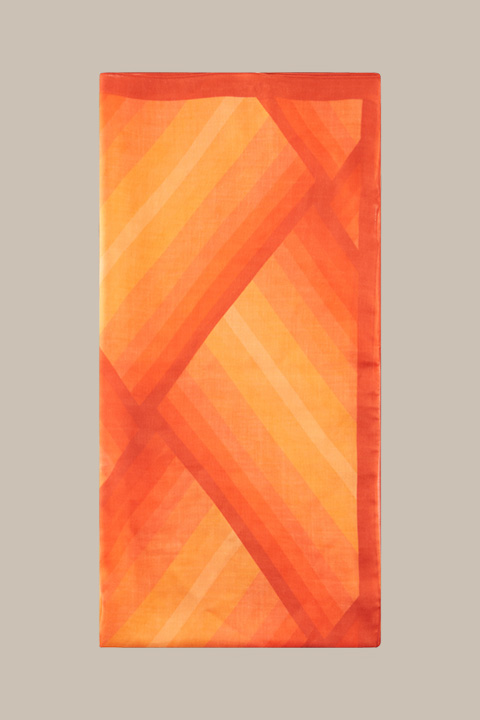 Tuch aus Modal in Rot-Orange gemustert