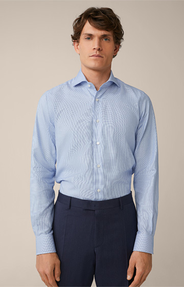 Chemise en coton Trivo à carreaux bleu et blanc
