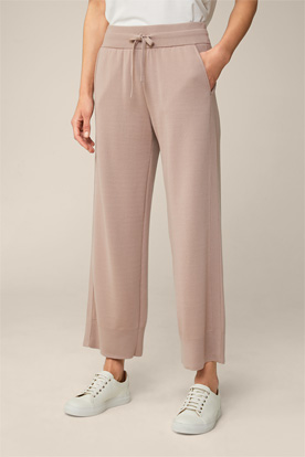 Knitted Marlene Trousers in Cropped Jogger-style in Beige