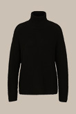 Merino-Pullover mit Stehkragen in Schwarz