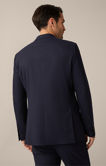 Veste de costume modulable Sono en flanelle de laine stretch, en bleu marine