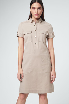Hemdblusen-Kleid in Beige