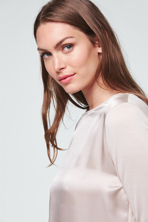 Seiden-Shirt in Rosé