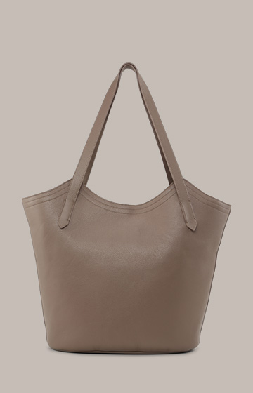 Nappa Leather Shopper in Taupe
