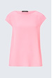 Crêpe-Kurzarm-Bluse in Pink