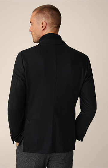 Veste de costume modulable Satino à fermeture croisée, en noir