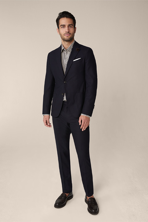 Peso Modular Jersey Flannel Travel Suit in Navy