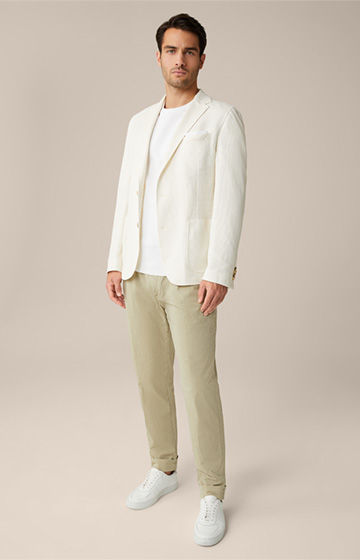 Giro Linen Blend Jacket in Textured Off-white