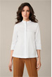 Baumwollstretch-Bluse mit Bindedetail in Weiß