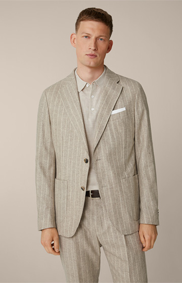 Giro Flannel Modular Jacket with Chalk Stripes in Brown