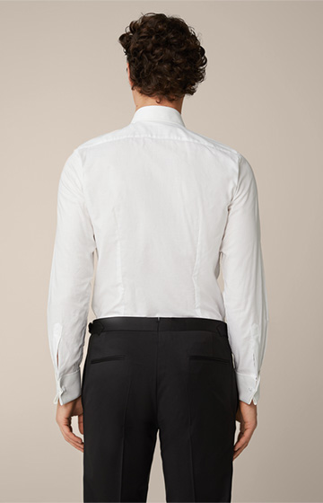 Nebia Dress Shirt with Turn-up Sleeves in White