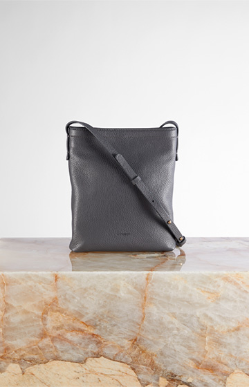 Crossbody Bag in Nappa Leather in Grey