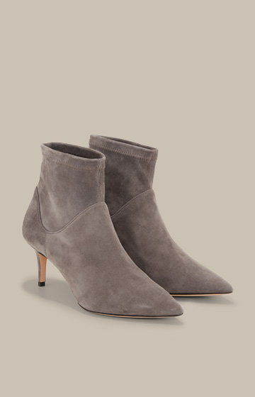 Goatskin Suede Ankle Boot by Unützer in Taupe