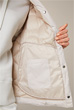 Quilted Cape Jacket with Raglan Sleeves in Light Beige