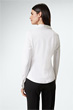 Baumwoll-Stretch-Bluse in Weiß