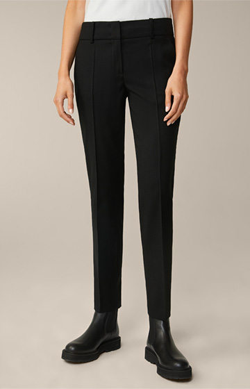 Flannel Suit Trousers in Black