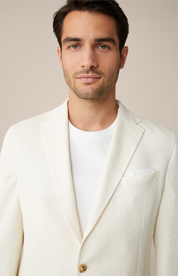 Giro Linen Blend Jacket in Textured Off-white