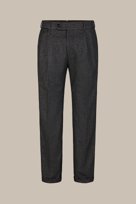 Pantalon Serpo en laine mélangée et cachemire à pinces, en noir chiné