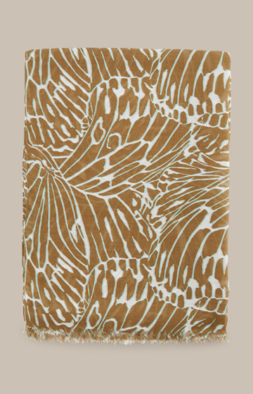 Print-Schal aus Modal in Oliv-Mintgrün-Ecru gemustert