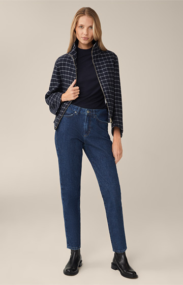 Mom-Jeans in Blue washed
