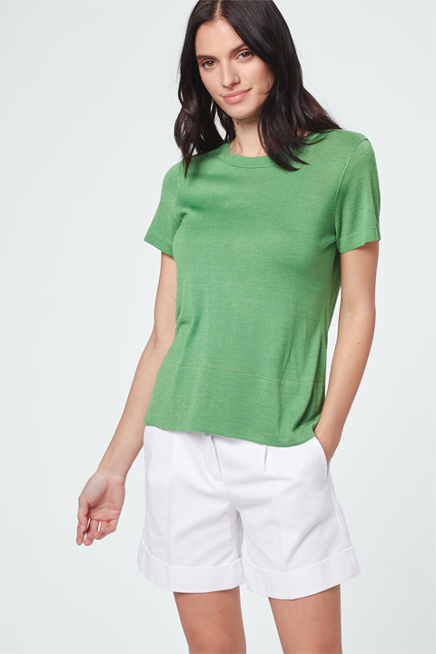 Seiden-Shirt in Grün