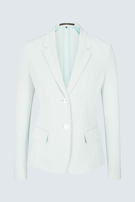 Jersey-Blazer in Mint-Weiß