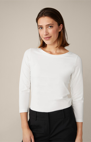 Baumwoll-Shirt in Weiß