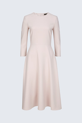 Business-Kleid mit Gürtel in Beige