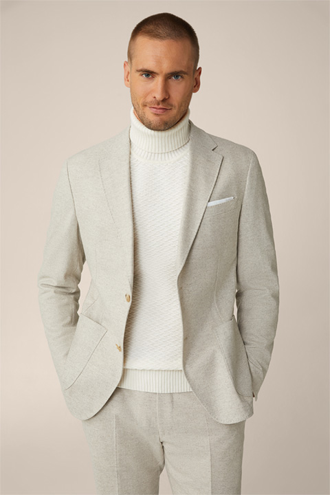 Giro Wool Blend Modular Jacket with Cashmere in Greige