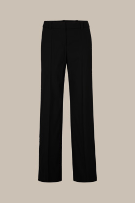 Virgin Wool Stretch Suit Trousers in Black