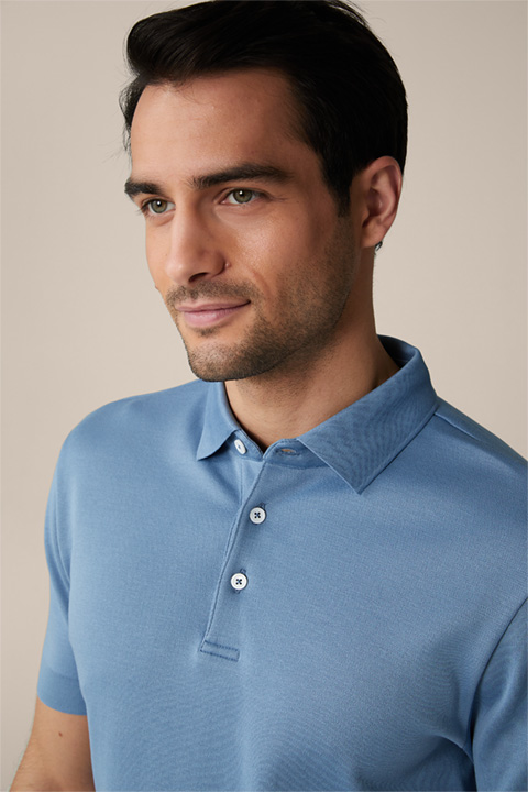 Baumwoll-Polo-Shirt Floro in Blau