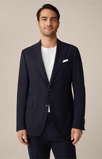 Sono Wool Flannel Modular Jacket with Stretch in Navy