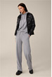 Pure New Wool Double-Knit Hoodie in Grey Melange 