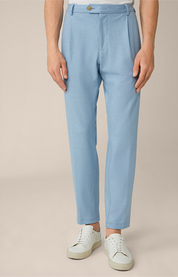 Pantalon modulaire en cachemire à pinces Floro, en bleu clair